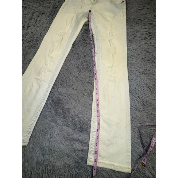 Miss Me Jeans Women's 26 Straight Acid Bleach Wash Studded Rhinestone Grunge - Picture 4 of 15